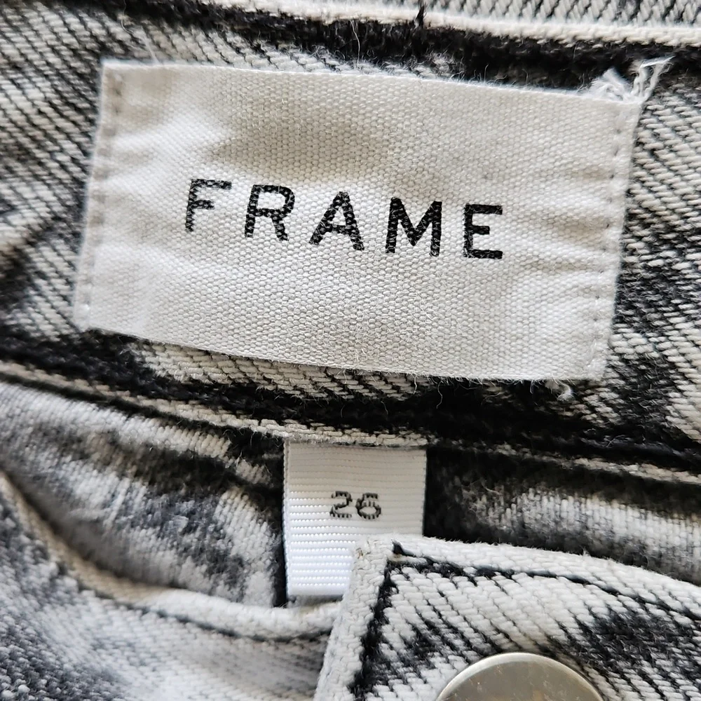 Frame Le Original Black Gray Acid Wash Cropped Jeans Size‎ 26 - Picture 12 of 16